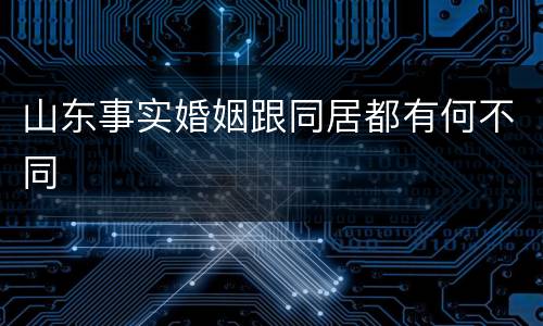 山东事实婚姻跟同居都有何不同