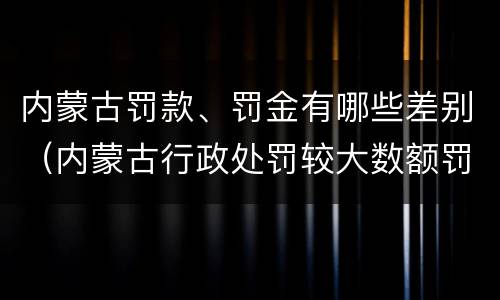 内蒙古罚款、罚金有哪些差别（内蒙古行政处罚较大数额罚款标准）
