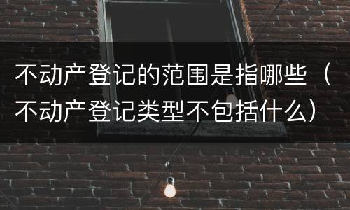不动产登记的范围是指哪些（不动产登记类型不包括什么）