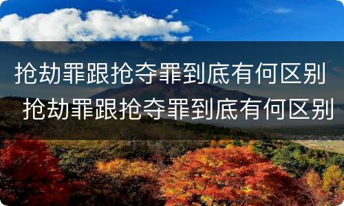 抢劫罪跟抢夺罪到底有何区别 抢劫罪跟抢夺罪到底有何区别呢