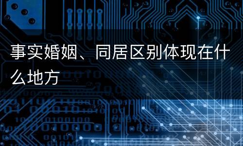 事实婚姻、同居区别体现在什么地方