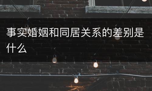 事实婚姻和同居关系的差别是什么