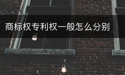 商标权专利权一般怎么分别