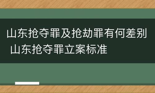 山东抢夺罪及抢劫罪有何差别 山东抢夺罪立案标准