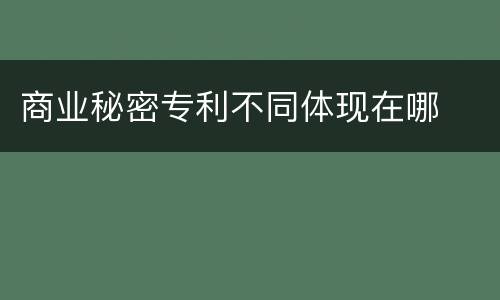 商业秘密专利不同体现在哪