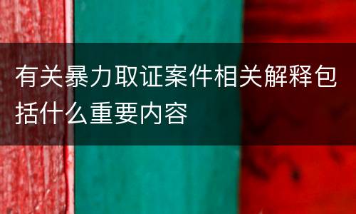 有关暴力取证案件相关解释包括什么重要内容