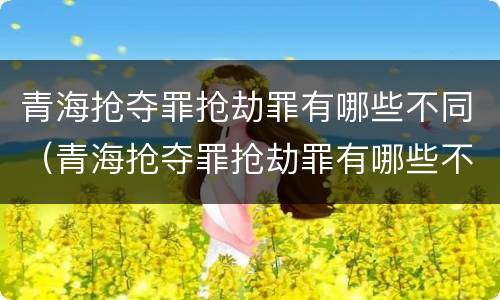 青海抢夺罪抢劫罪有哪些不同（青海抢夺罪抢劫罪有哪些不同的）