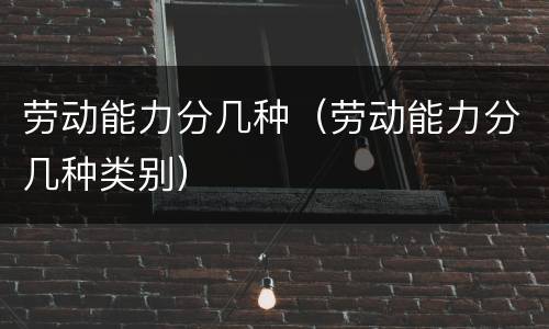 劳动能力分几种（劳动能力分几种类别）