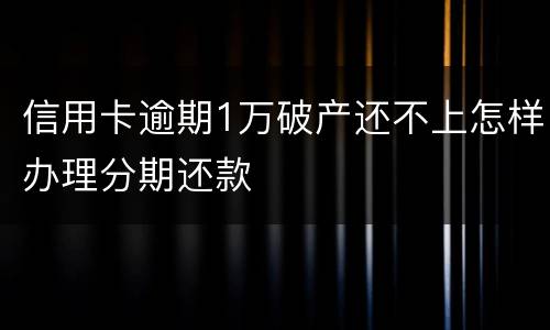 信用卡逾期1万破产还不上怎样办理分期还款