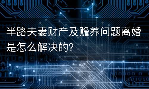 半路夫妻财产及赡养问题离婚是怎么解决的？