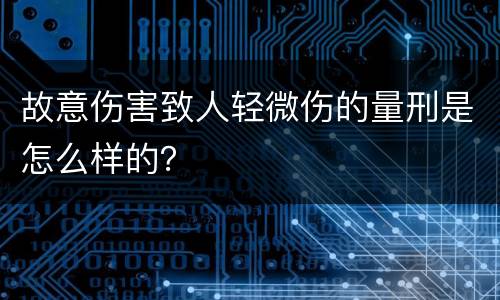 故意伤害致人轻微伤的量刑是怎么样的？