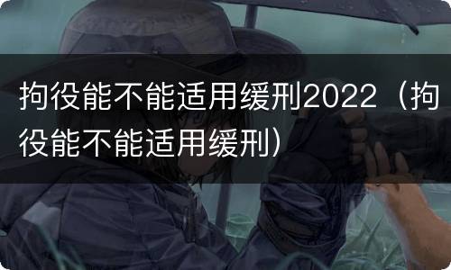 拘役能不能适用缓刑2022（拘役能不能适用缓刑）