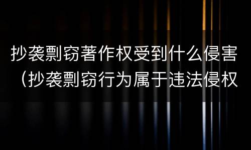 抄袭剽窃著作权受到什么侵害（抄袭剽窃行为属于违法侵权行为）