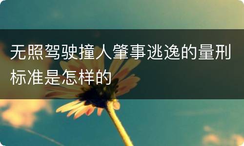 无照驾驶撞人肇事逃逸的量刑标准是怎样的