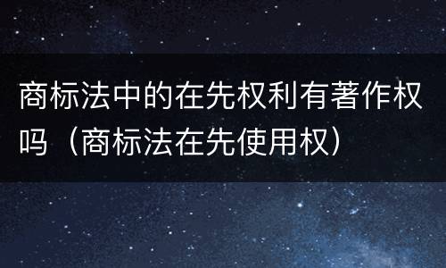 商标法中的在先权利有著作权吗（商标法在先使用权）
