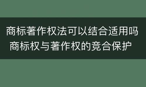 商标著作权法可以结合适用吗 商标权与著作权的竞合保护