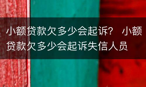 小额贷款欠多少会起诉？ 小额贷款欠多少会起诉失信人员