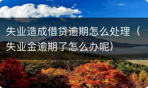 失业造成借贷逾期怎么处理（失业金逾期了怎么办呢）