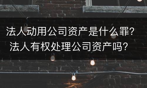 法人动用公司资产是什么罪？ 法人有权处理公司资产吗?