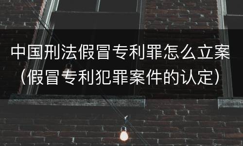 中国刑法假冒专利罪怎么立案（假冒专利犯罪案件的认定）