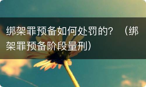 绑架罪预备如何处罚的？（绑架罪预备阶段量刑）