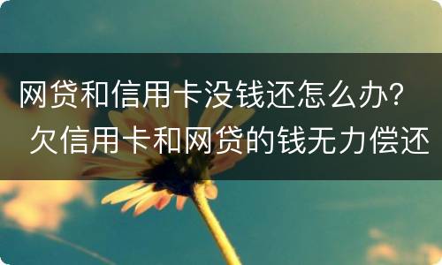 网贷和信用卡没钱还怎么办? 欠信用卡和网贷的钱无力偿还怎么办