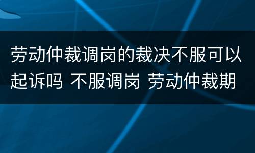 劳动仲裁调岗的裁决不服可以起诉吗 不服调岗 劳动仲裁期间 要上班吗