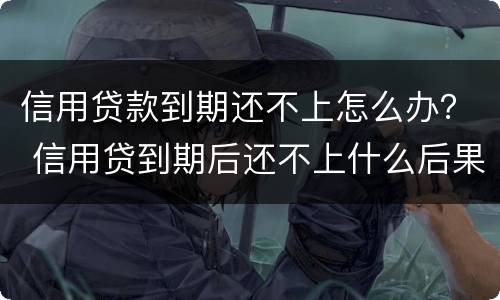 信用贷款到期还不上怎么办？ 信用贷到期后还不上什么后果
