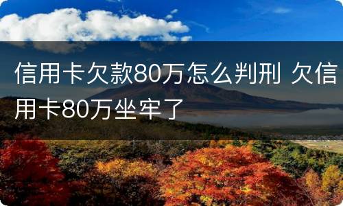 信用卡欠款80万怎么判刑 欠信用卡80万坐牢了