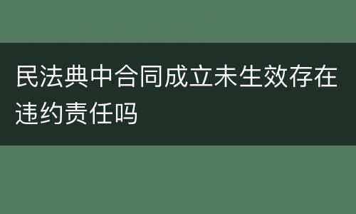 民法典中合同成立未生效存在违约责任吗