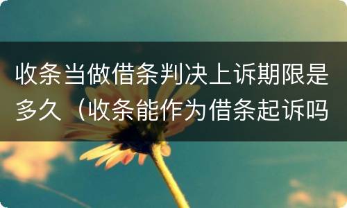 收条当做借条判决上诉期限是多久（收条能作为借条起诉吗）