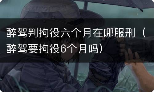 醉驾判拘役六个月在哪服刑（醉驾要拘役6个月吗）