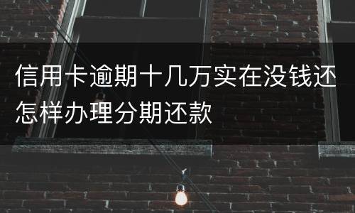 信用卡逾期十几万实在没钱还怎样办理分期还款