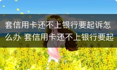套信用卡还不上银行要起诉怎么办 套信用卡还不上银行要起诉怎么办呢