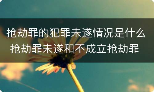 抢劫罪的犯罪未遂情况是什么 抢劫罪未遂和不成立抢劫罪