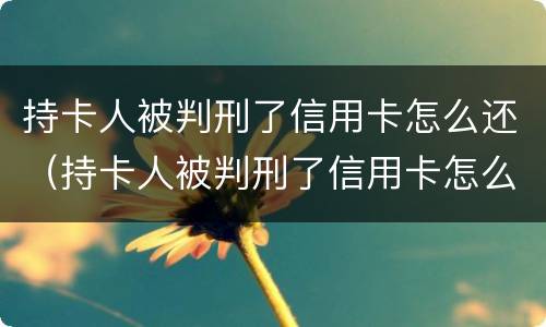 持卡人被判刑了信用卡怎么还（持卡人被判刑了信用卡怎么还款）