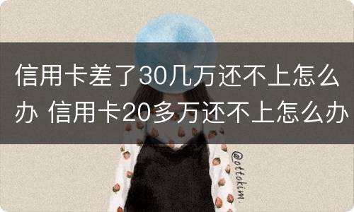 信用卡差了30几万还不上怎么办 信用卡20多万还不上怎么办