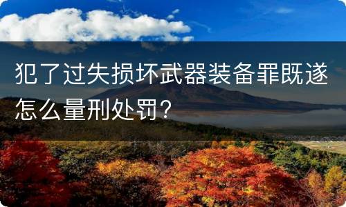 犯了过失损坏武器装备罪既遂怎么量刑处罚?