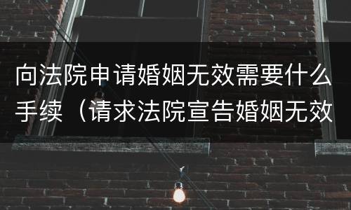 向法院申请婚姻无效需要什么手续（请求法院宣告婚姻无效）
