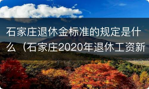 石家庄退休金标准的规定是什么（石家庄2020年退休工资新办法）
