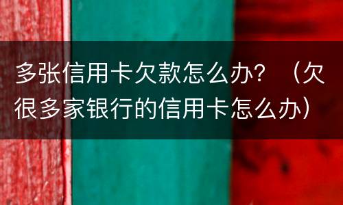 多张信用卡欠款怎么办？（欠很多家银行的信用卡怎么办）