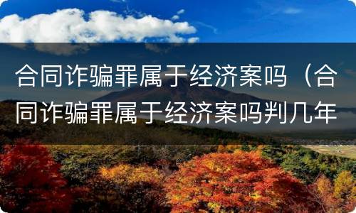 合同诈骗罪属于经济案吗（合同诈骗罪属于经济案吗判几年）