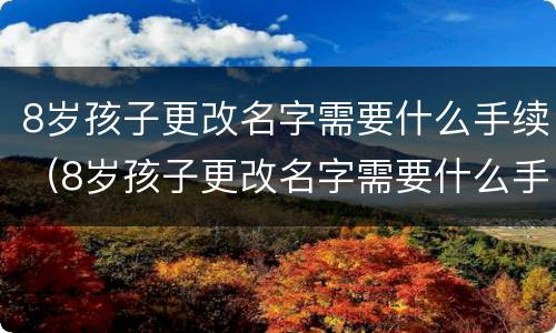 8岁孩子更改名字需要什么手续（8岁孩子更改名字需要什么手续和证件）