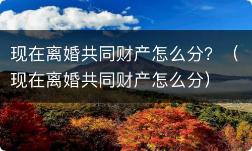 现在离婚共同财产怎么分？（现在离婚共同财产怎么分）