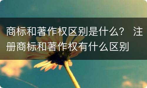 商标和著作权区别是什么？ 注册商标和著作权有什么区别