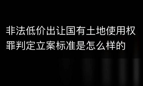 非法低价出让国有土地使用权罪判定立案标准是怎么样的