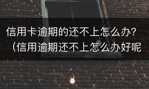 信用卡逾期的还不上怎么办？（信用逾期还不上怎么办好呢）