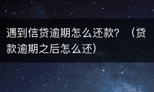 遇到信贷逾期怎么还款？（贷款逾期之后怎么还）