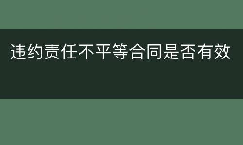违约责任不平等合同是否有效