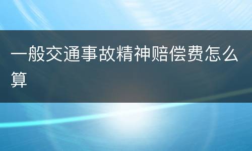 一般交通事故精神赔偿费怎么算